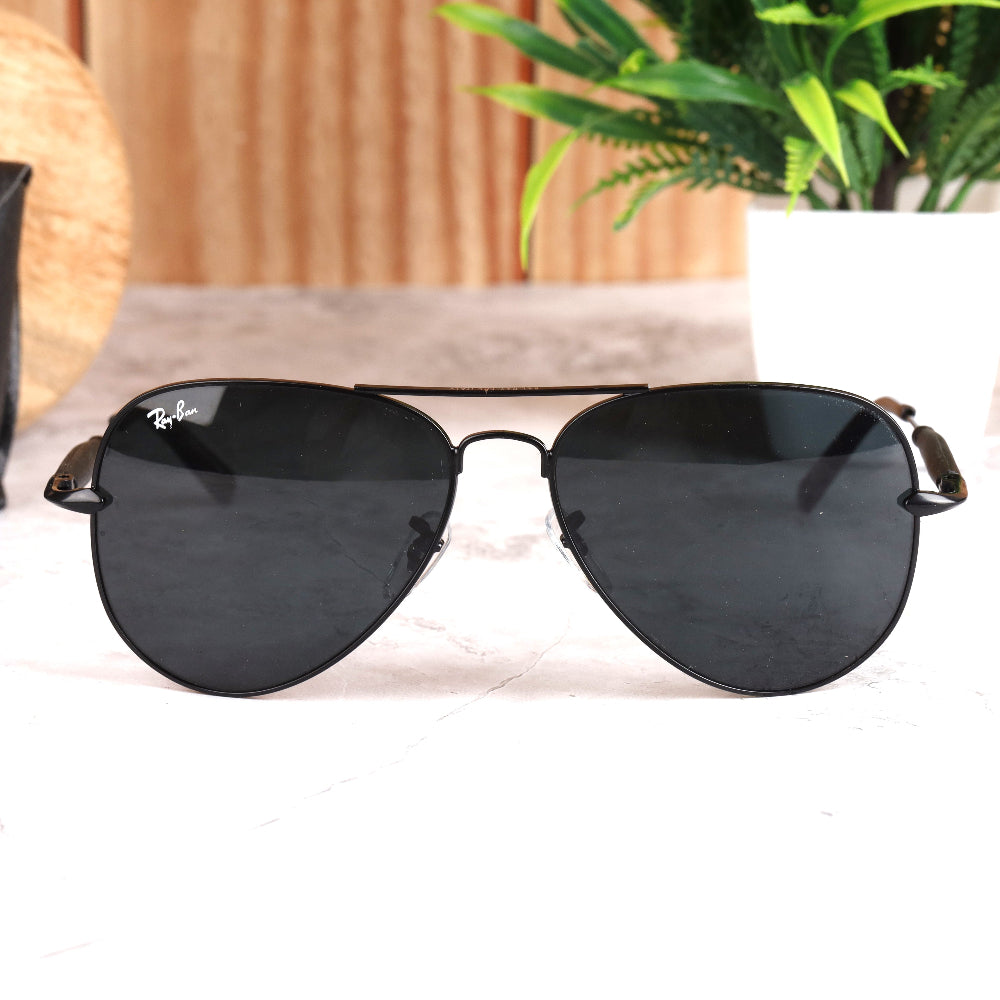 Classic Pilot 3517 Black-Black Sunglass with UV 400 protection and full black frame from JUO INDIA.